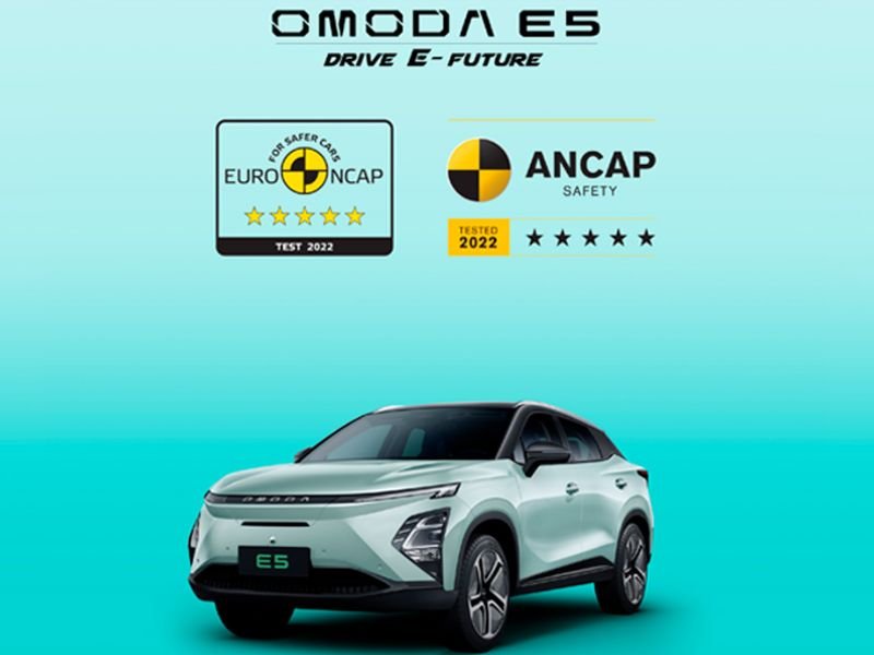 OMODA E5 GANHA CLASSIFICAÇÕES DE SEGURANÇA CINCO ESTRELAS DA EURO NCAP E ANCAP